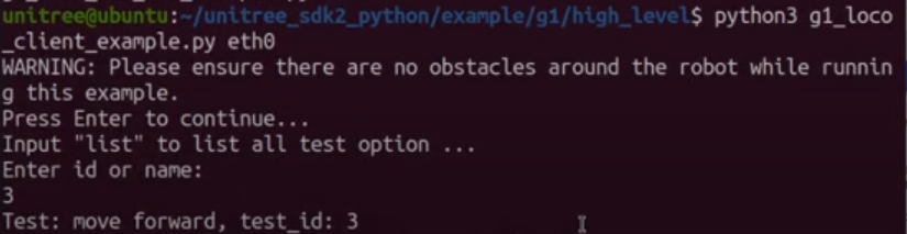 Interacción del terminal código de python